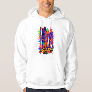 Sudadera Majestic Akita - Vibrante Ilustra de arte pop colo