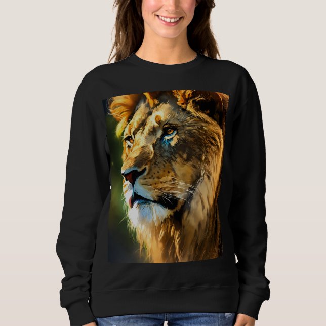 Sudadera Majestic Lion Drawing T-Shirt | Hand-Drawn Wild An (Anverso)