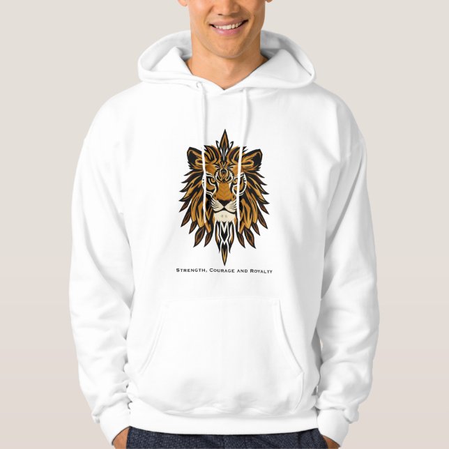 Sudadera Majestic Lion Head Tribal Art - Bold Wildlife (Anverso)
