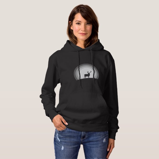 Sudadera Majestic Stag Silhouette Under Lunar Light (Anverso completo)