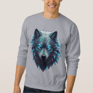 Sudadera Majestic Tee Gráfico De Lobo 3D - Bosque Cyberpunk