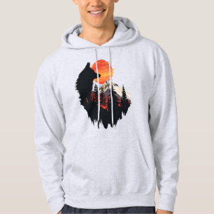 Sudadera Majestic Wolf Mountain Sunset Graphic T-Shirt
