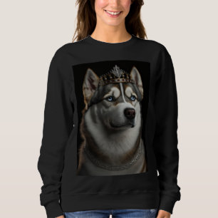 Sudadera Majestuosa corona de la realeza del husky siberian