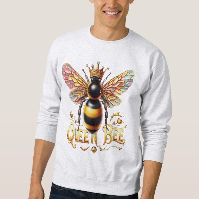 Sudadera Majestuoso Ilustracion Queen Bee con corona (Anverso)