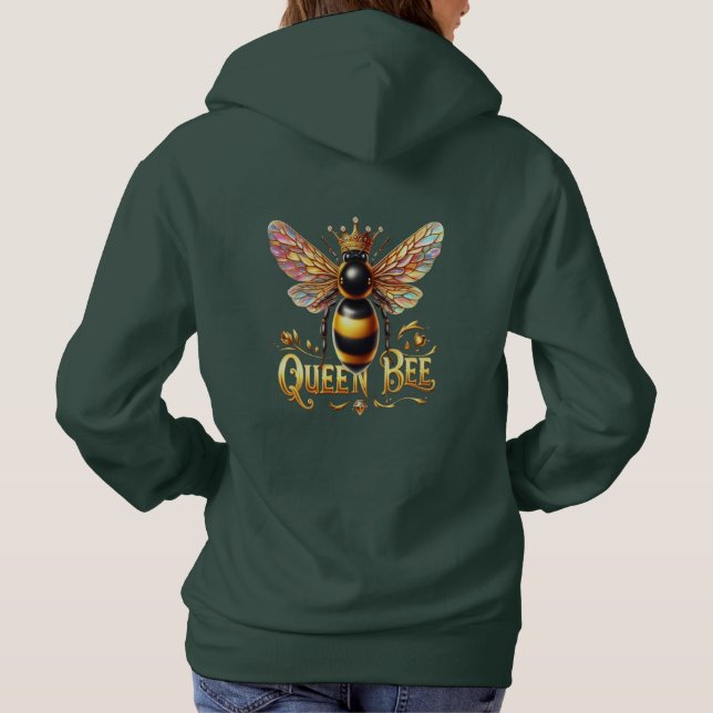 Sudadera Majestuoso Ilustracion Queen Bee con corona (Reverso)