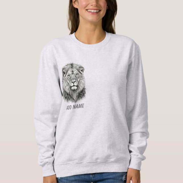 Sudadera Majestuoso León Monocromo (Anverso)