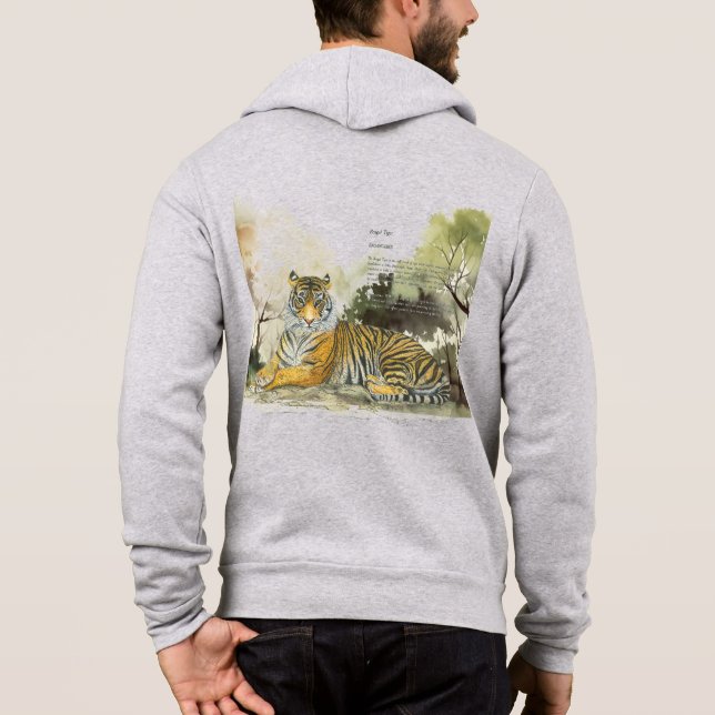 Sudadera Majestuoso tigre de Bengala pintado a mano (Reverso)