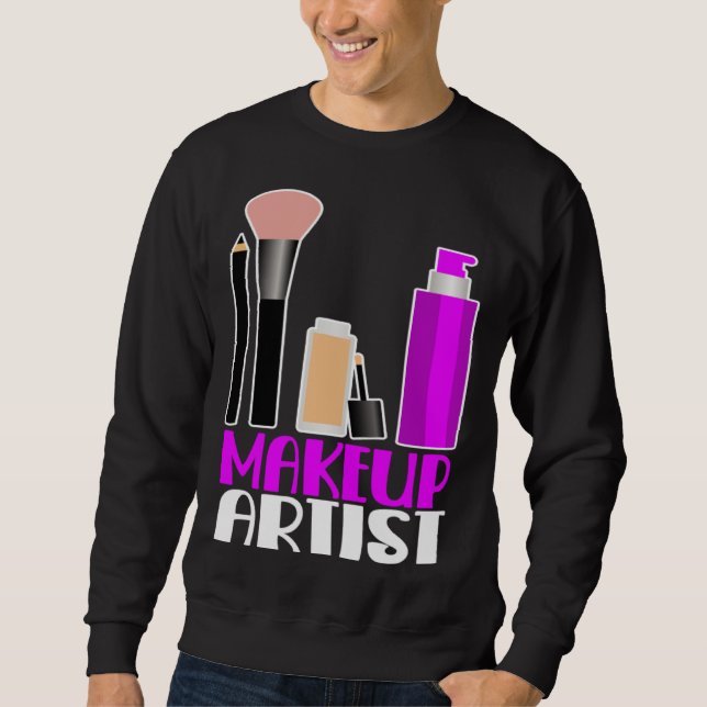 Sudadera Makeup artist beautician cosmetics (Anverso)