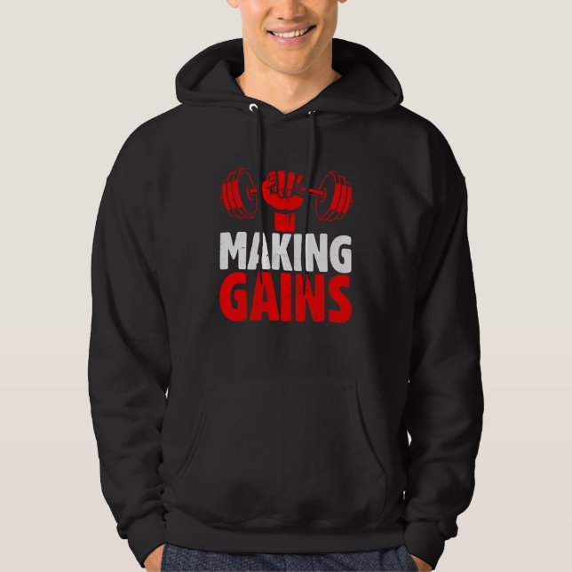 Sudadera Making Gains Exercise Fitness Workout Weightliftin (Anverso)
