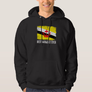Sudadera Mala bandera de Brunéi mejor mami patriota jamás