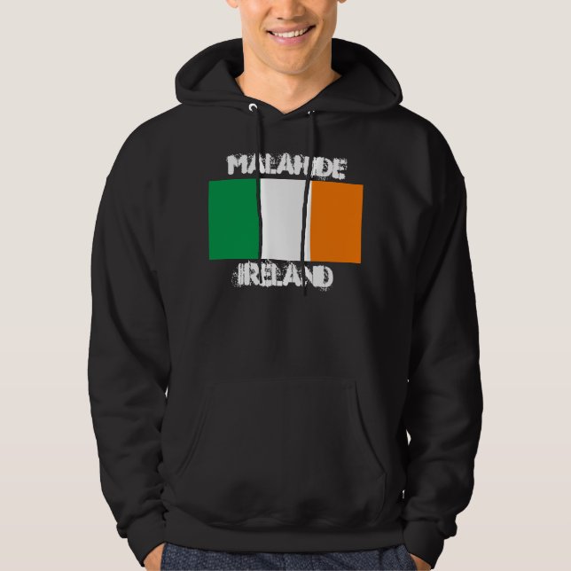 Sudadera Malahide, Irlanda con bandera irlandesa (Anverso)