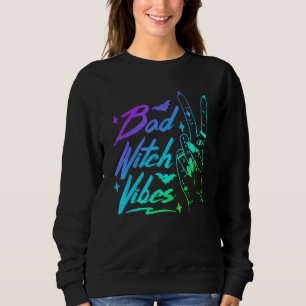Sudadera Malas Vibras De Bruja Temporada Espeluznante Retro