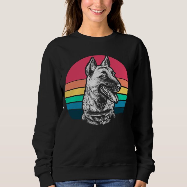 Sudadera Malinois belga retro (Anverso)