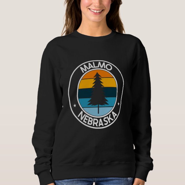 Sudadera Malmo Nebraska NE U.A.U. Orgullo Retro Sunset (Anverso)