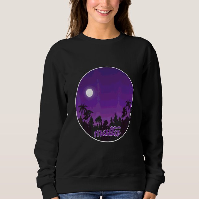 Sudadera Malta De Noche Con Palmeras (Anverso)