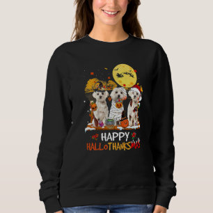 Sudadera Maltés Feliz Hallothanksmas Halloween Día de Acció