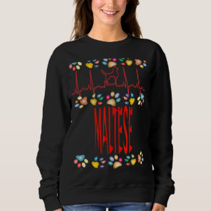 Sudadera Maltés Me Encanta Mi Dueño Maltés Mamá Papá Noel