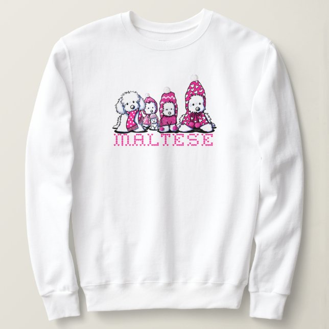 Sudadera Maltes rosa de invierno (Anverso del diseño)