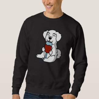 Sudadera Maltese Drinking Wine Dog  
