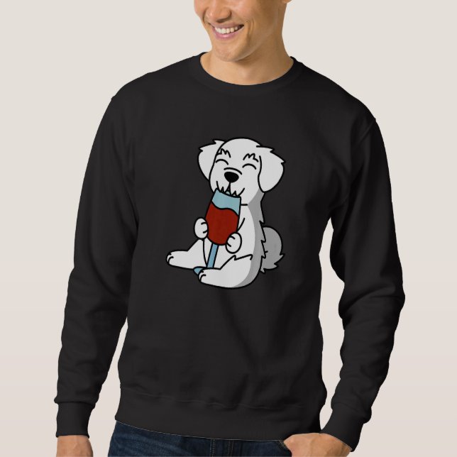 Sudadera Maltese Drinking Wine Dog   (Anverso)