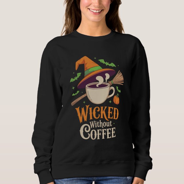 Sudadera Malvado sin café Halloween (Anverso)