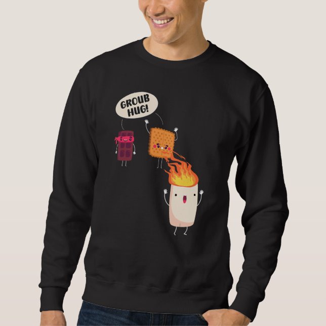 Sudadera Malvaviscos S'mores para Asar en Camping Fuego (Anverso)
