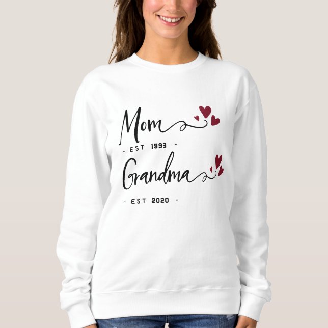 Sudadera Mamá abuela EST. Regalo Para Mamá Personalizado (Anverso)
