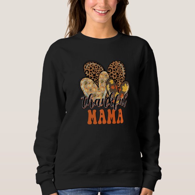 Sudadera Mamá agradecida corazón de guepardo Mamá vida otoñ (Anverso)