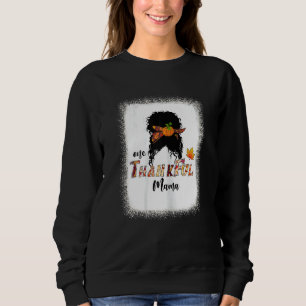 Sudadera Mamá Agradecida Pelo Liso Desordenado del Pelo de