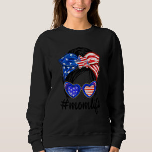 Sudadera Mamá Americana Vida Desordenada Gafas De Sol Bun 4