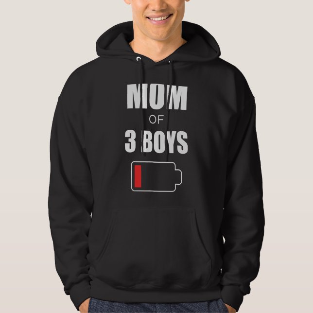 Sudadera Mamá Batería Motheru2019s Day Mamá de 3 niños (Anverso)