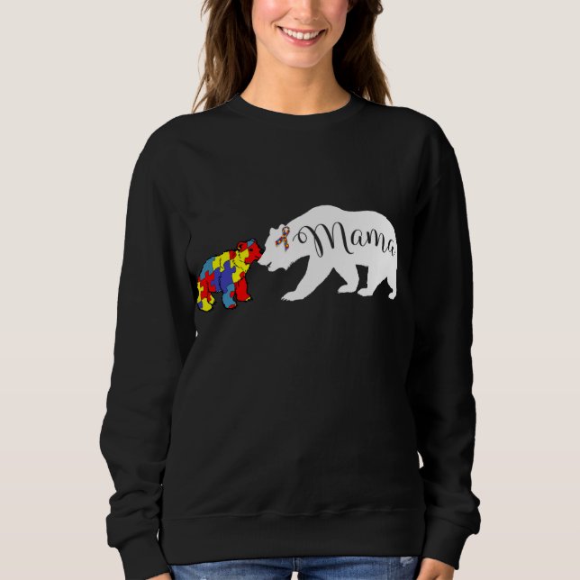 Sudadera Mama Bear Autismo Conciencia Hoodie Mamá Abuela Mu (Anverso)