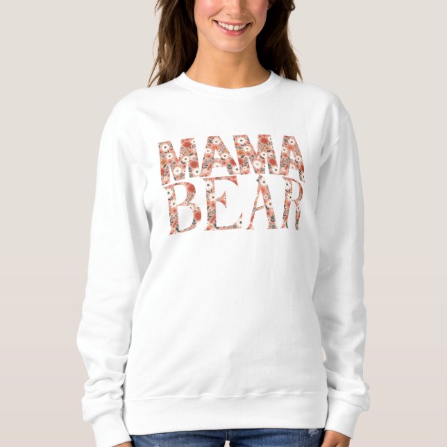 Sudadera Mama Bear Ditsy Floral Patrón Conmovedor (Anverso)