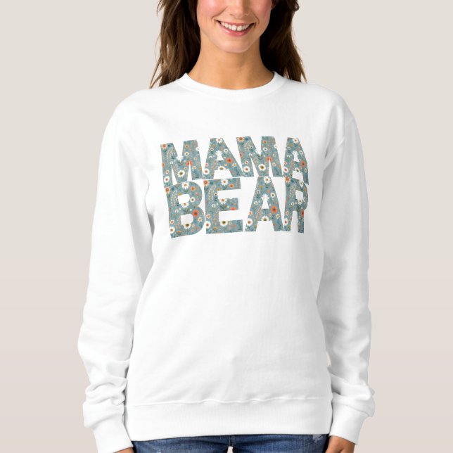 Sudadera Mama Bear Ditsy Floral Patrón Conmovedor (Anverso)