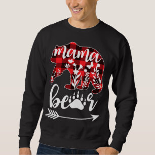 Sudadera Mama Bear Navidades Pajama Buffalo Red Plaid Mama