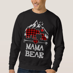 Sudadera Mama Bear Navidades Pajama Red Plaid Buffalo Famil