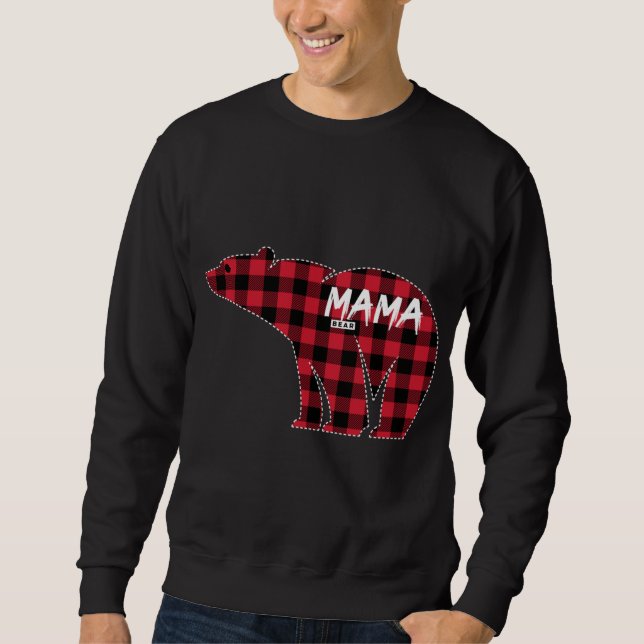 Sudadera Mama Bear Red Plaid Matando A Navidades De Familia (Anverso)