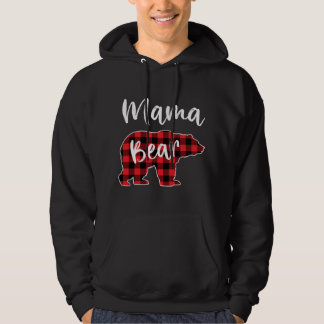 Sudadera Mama Bear Red Plaid Pajama Familia Navidades
