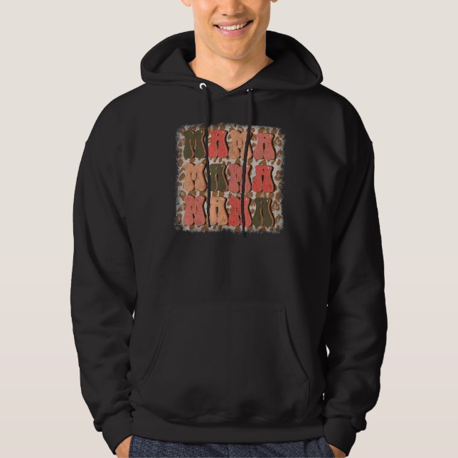 Sudadera Mama Boho Leopard Hippie Mama Retro Día de la Madr (Anverso)