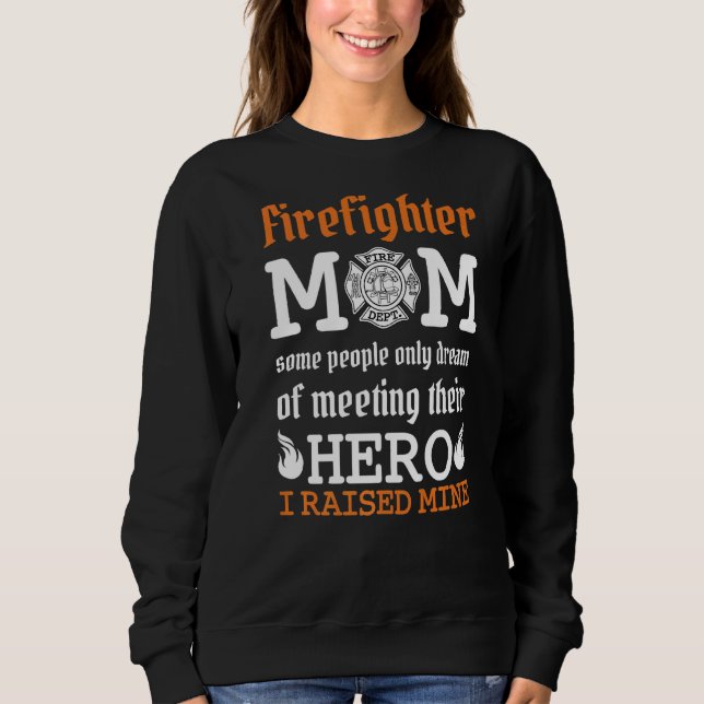 Sudadera Mamá bombero orgullosa madre de bombero héroe retr (Anverso)
