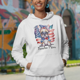Sudadera Mamá Bulldog Francés Bandera Patriótica de EE. UU.