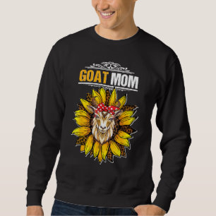 Sudadera Mamá Cabra Mujer Girasol Granja Animal Cabra Diver