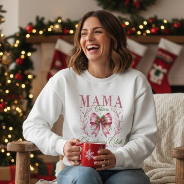 Sudadera Mama Claus Christmas Club Pink Coquette Bow (Subido por el creador)