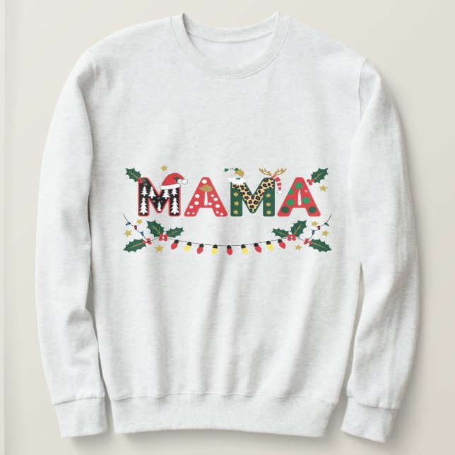 Sudadera Mama Claus Christmas – Cute Festive Holiday Typogr (Anverso del diseño)