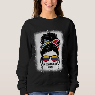 Sudadera Mamá colombiana Messy Bun Colombia Orgullo Patriót