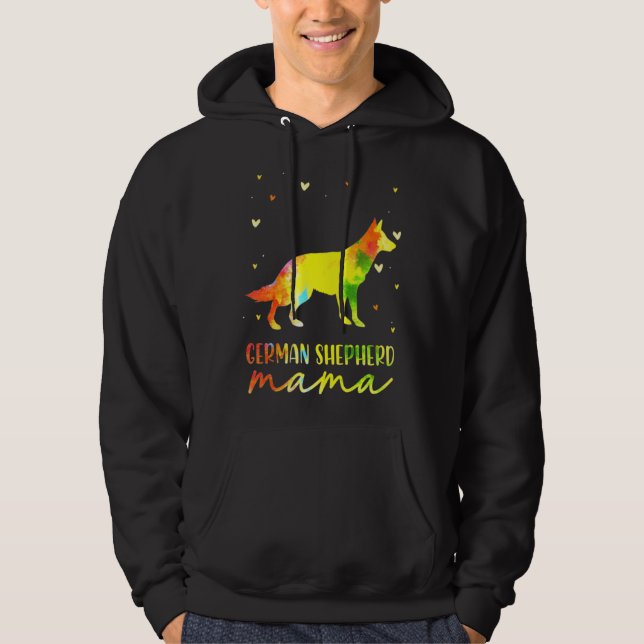 Sudadera Mamá colorida pastora alemana (Anverso)