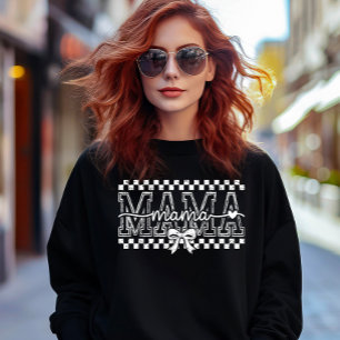 Sudadera MAMA con cuadros y un lazo