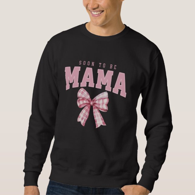 Sudadera Mamá Coquette Bow Invitación De Bebé Rev (Anverso)