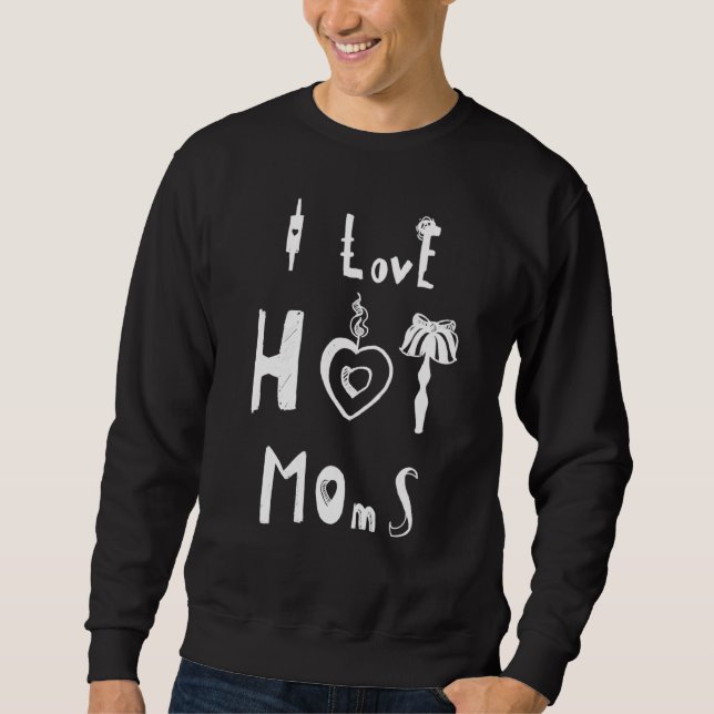 Sudadera Mamá Corazón Blanco que amo a las mamás calientes (Anverso)