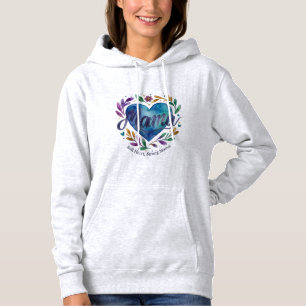 Sudadera Mama Corazón Suave y Fuerte Acuarela Corazón Flora